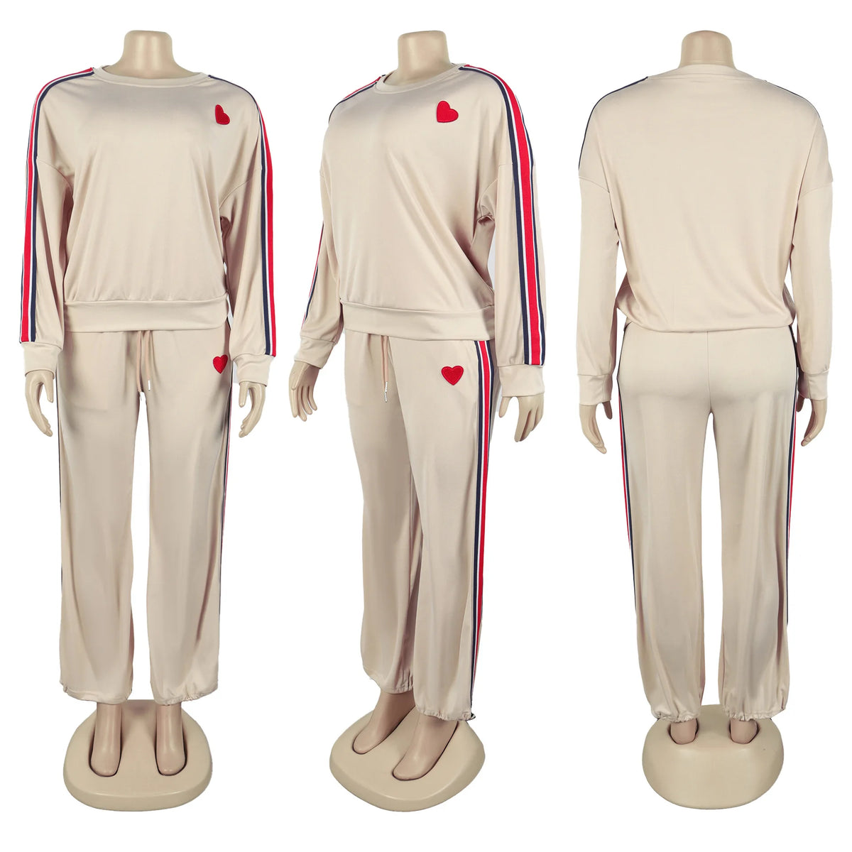 Casual Matching Two-Piece Jogger Tracksuit Set for Women
