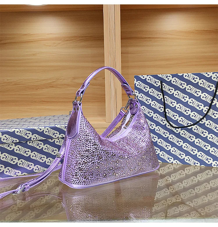 Large Capacity Rhinestone Evening Handbag for Women