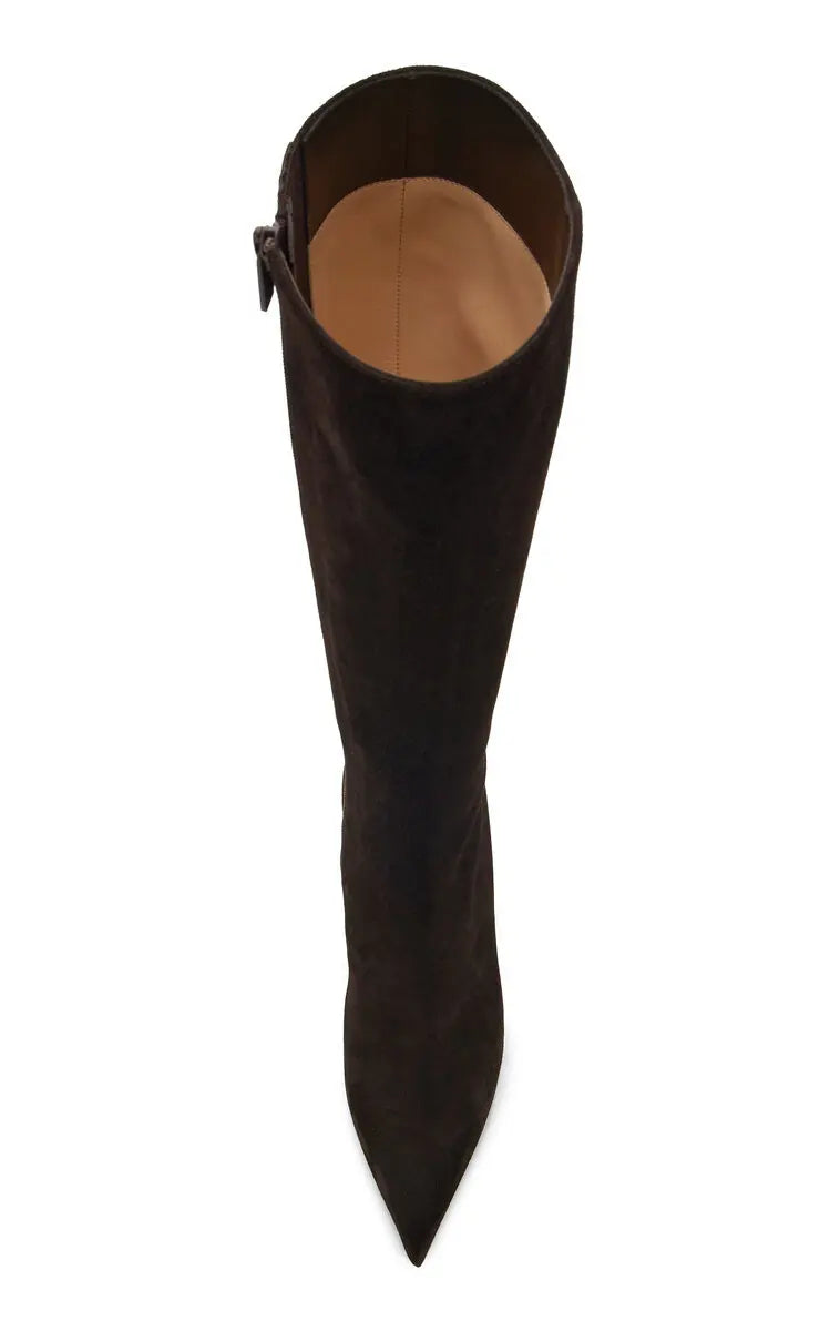 Leopard Print Pointed Toe Stiletto Knee High Boots for Women
