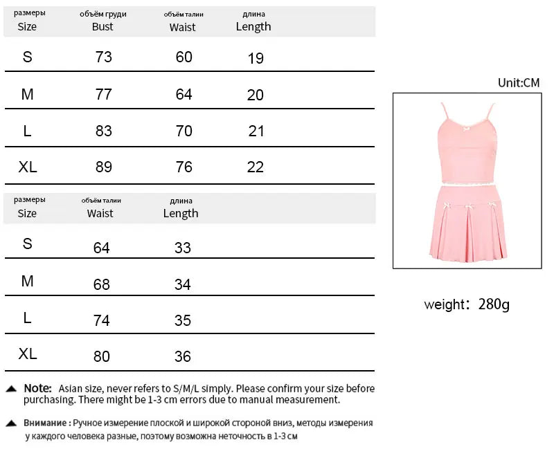 Bow Pleated Two-Piece Skirt Set