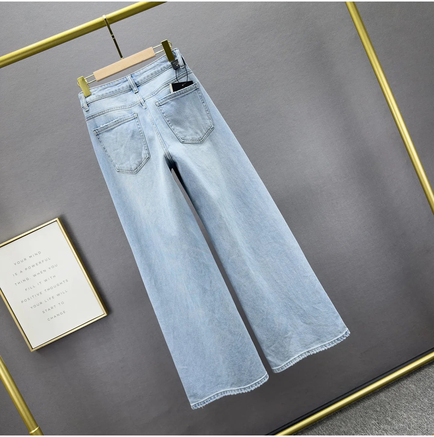 Heavy Hot Diamond Denim Loose Pants Women's 2026 Spring New Fashion High Waist Loose Slimming European Goods Long Mop Pants