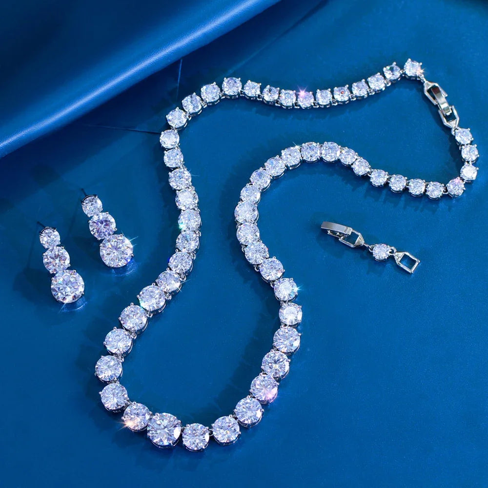 Purple CZ Necklace And Earring Set