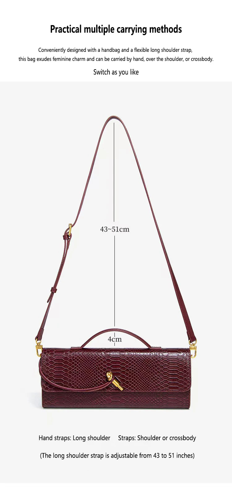 Crocodile Pattern Polyurethane Leather Top Handle Bag for Women