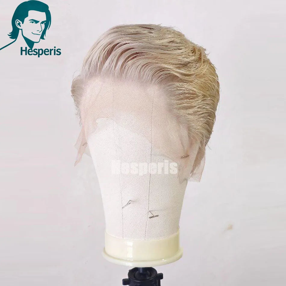 Pre Plucked Blonde Pixie Cut Full Lace Human Hair Wig for Women