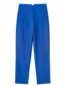 Solid Color Office Slim Fit Pencil Pants for Women