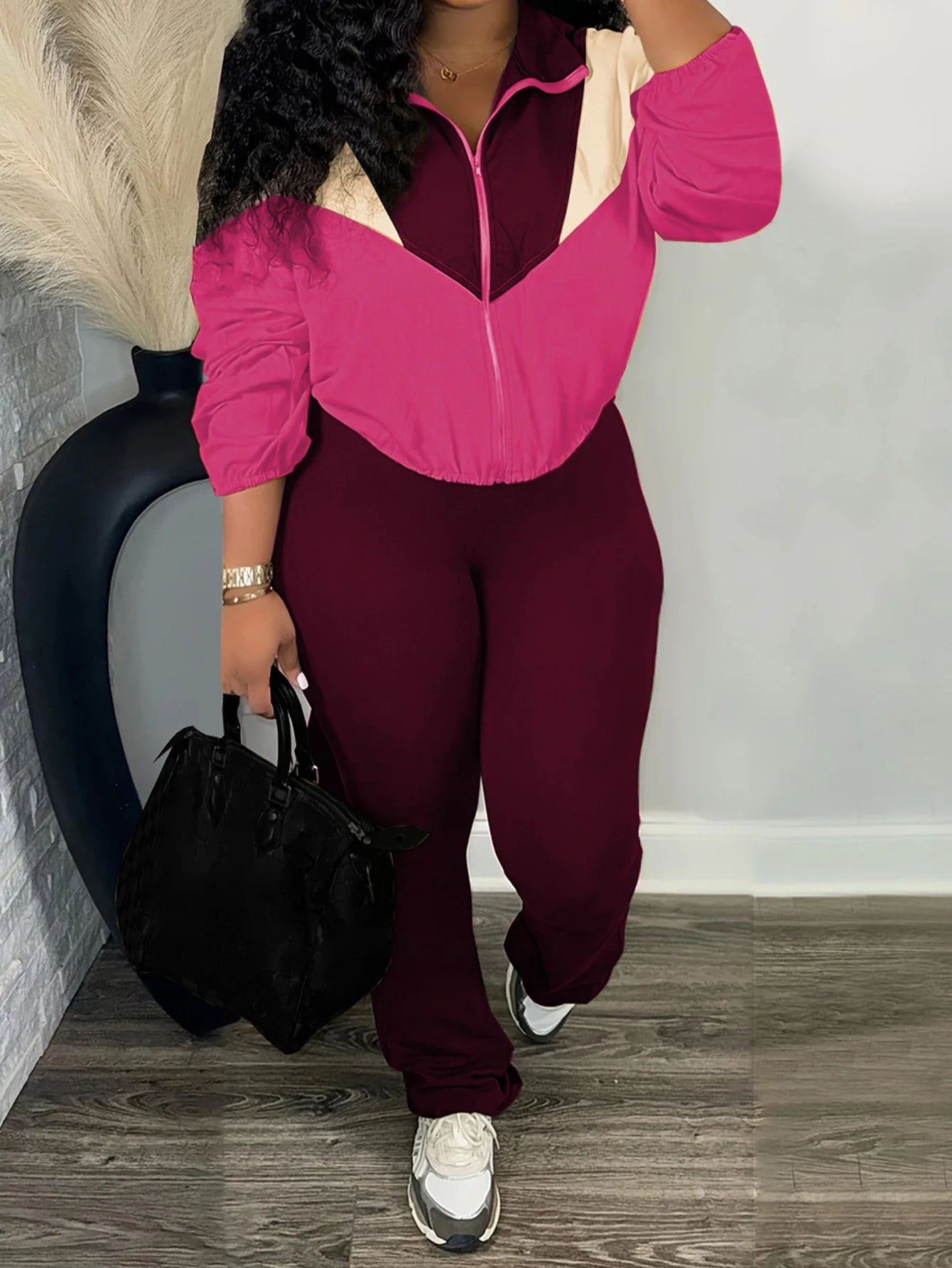 Pant Set Women Two Piece Sets Matching Sets Y2k Streetwear Zipper Coats Long Pants High Waist Sports Suit Sportswear 2025