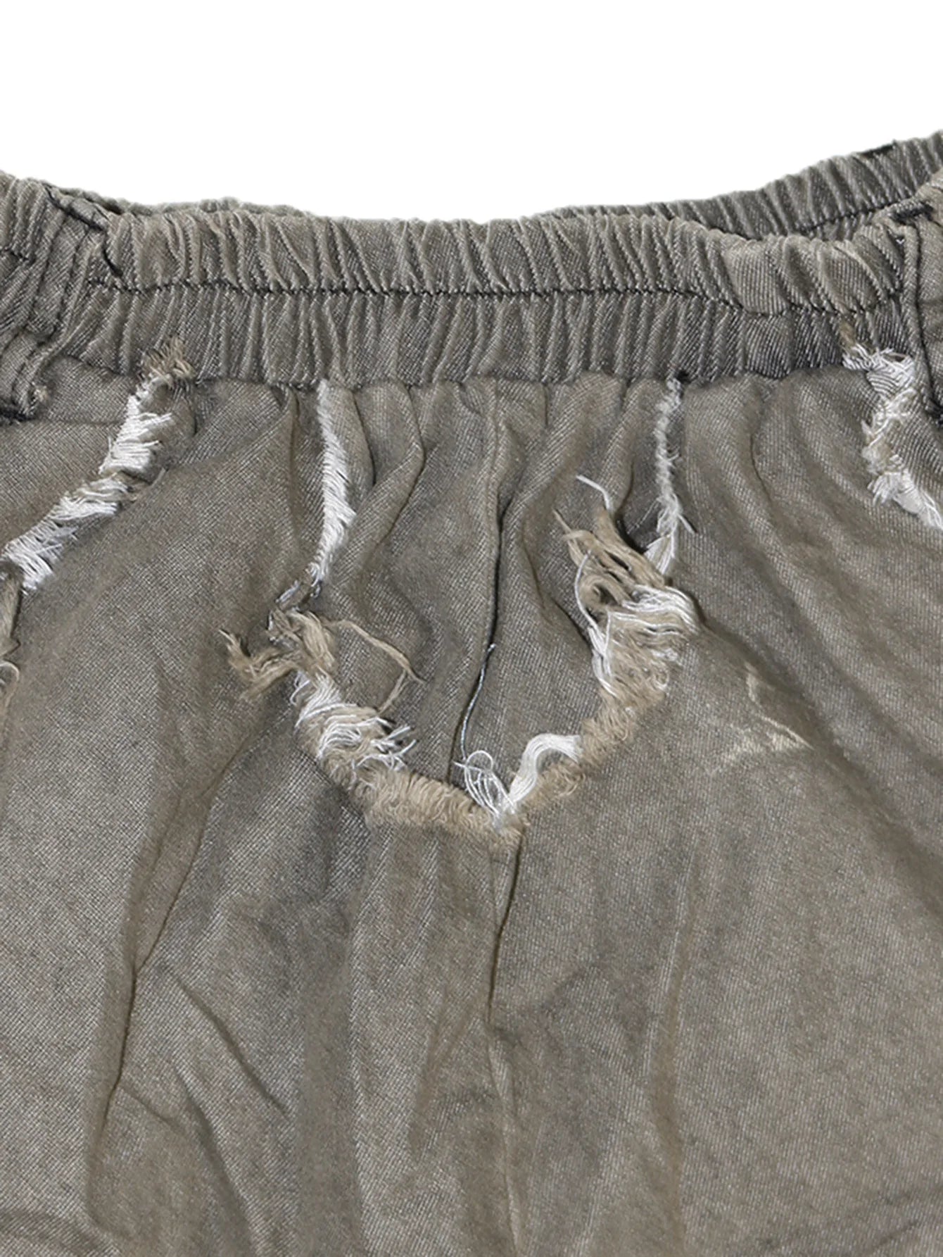 Drawstring Tie Dye Camouflage Ripped Harem Pants for Women