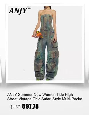 ANJY Spring Summer New Women Chinese Style Washed Denim Cheongsam Dress Elegant Vintage Design Niche Stylish Long Dresses A25172