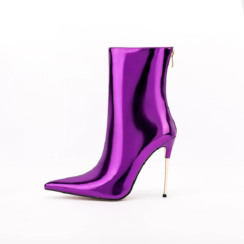 Glam Shiny Back Zipper Over The Knee Boots for Women