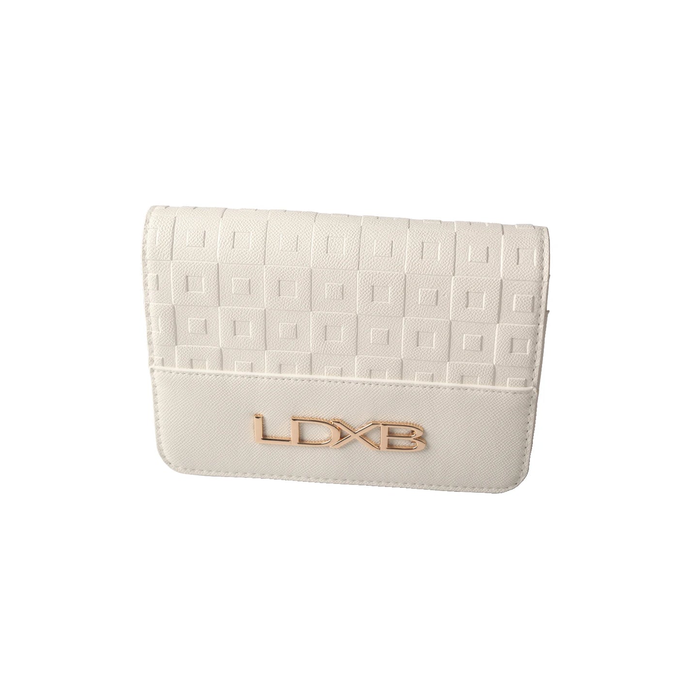 Square Letter Print Faux Crossbody Bag