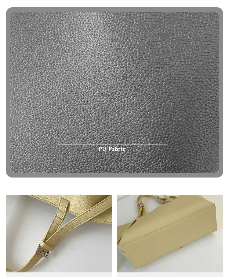 Large Capacity PU Leather Casual Soft Tote Bag for Women