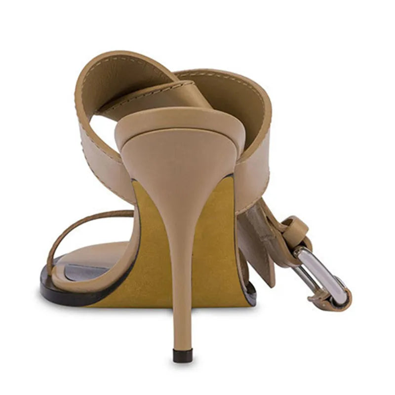 Rhinestone Butterfly Big Buckle High Heel Sandals for Women