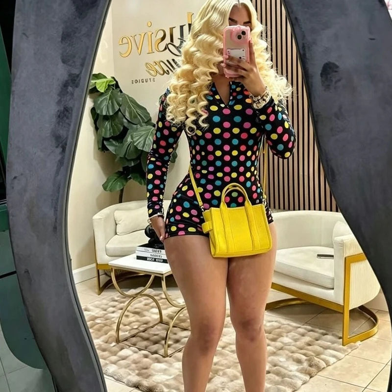Polka Dot Print Lightweight Casual Two Piece Set for Women