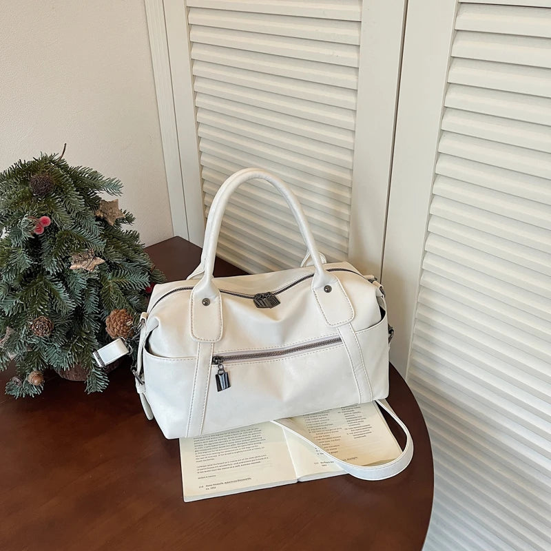 Practical Pure Color Vegan Leather Shoulder Crossbody Bags for Women