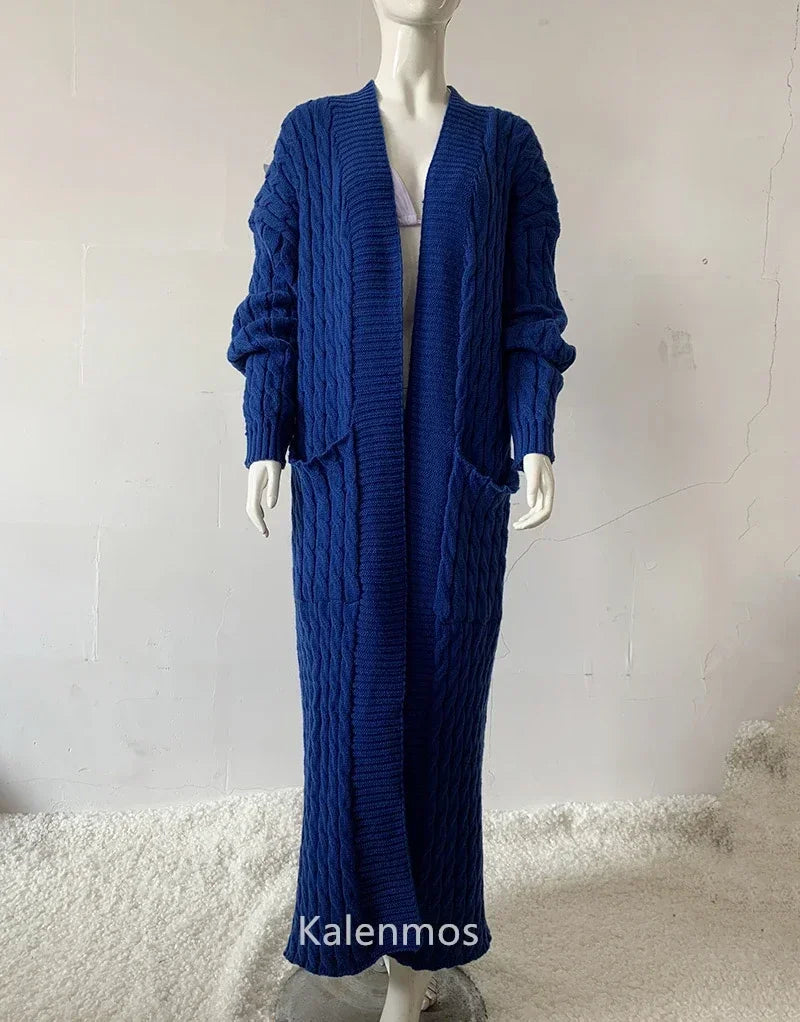 Long Sleeve Crochet Knit Cardigan Sweater for Women