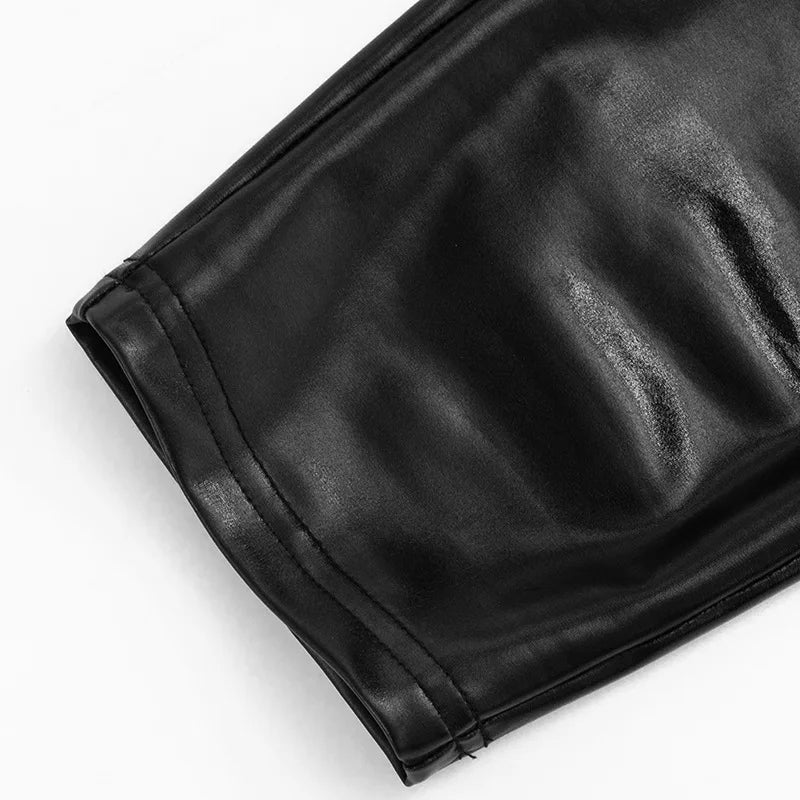 Patchwork Low-Waist Bodycon Pants With Stretch for Women