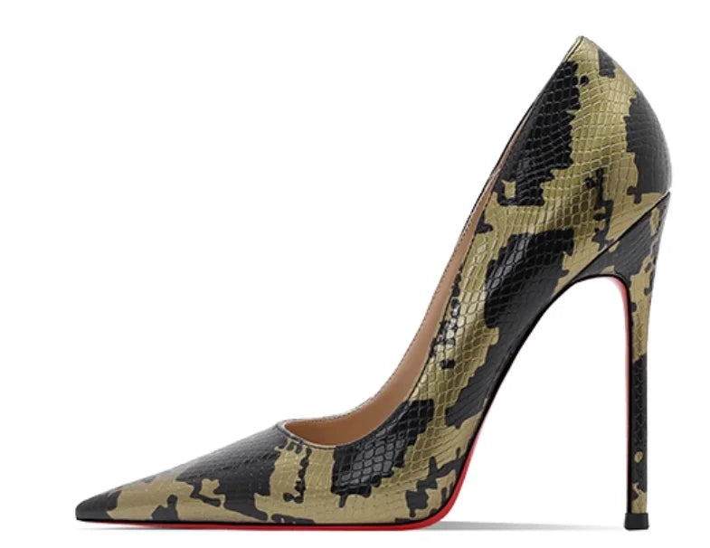 Snake Print Pointed Toe High Heel Stiletto Pumps for Women