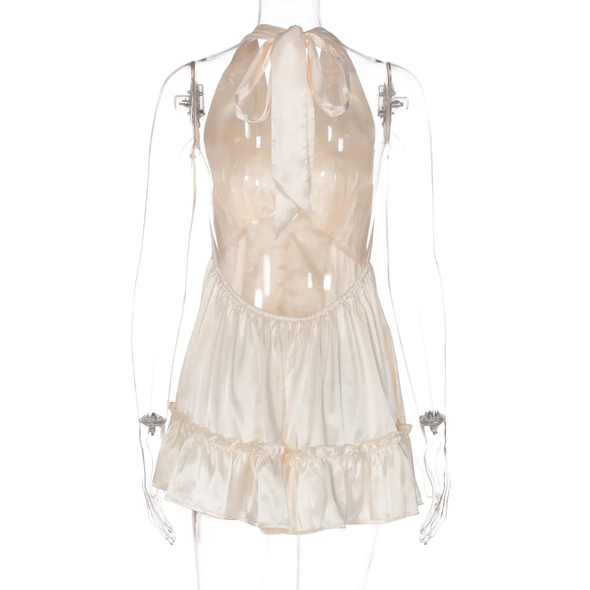 Backless Satin Mini Dress