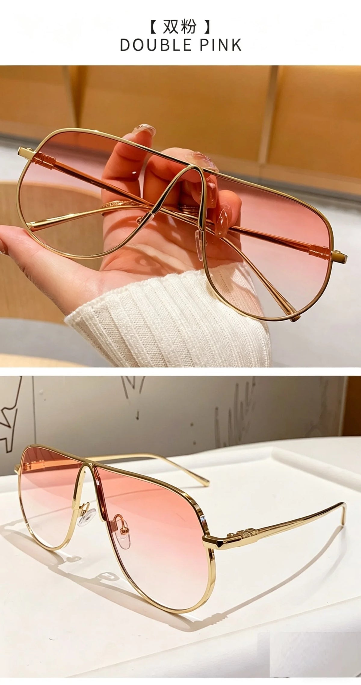 Oversized Gradient Pilot Sunglasses