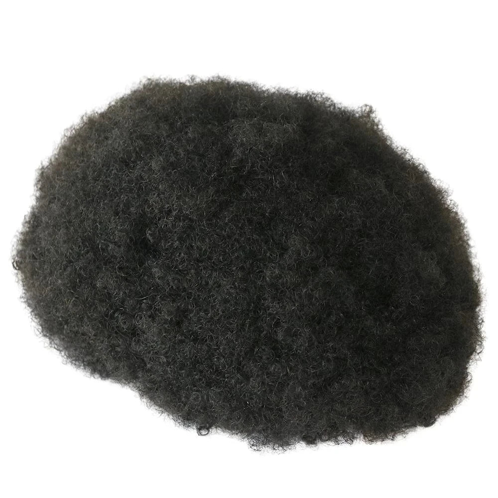 Curly Human Hair Toupee With Mono Lace Base for Women