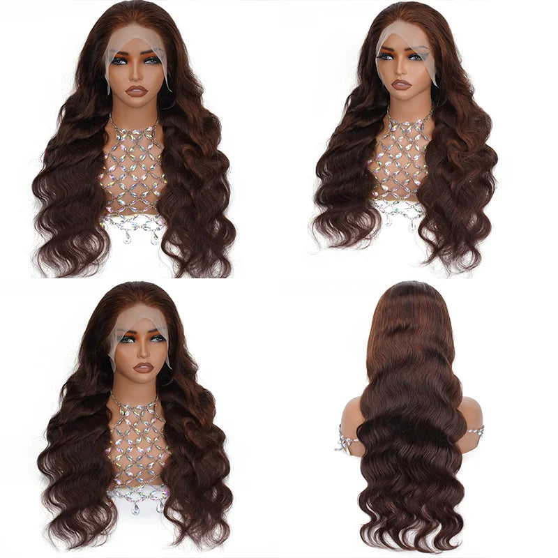 Body Wave Chocolate Brown Lace Front Wig for Women