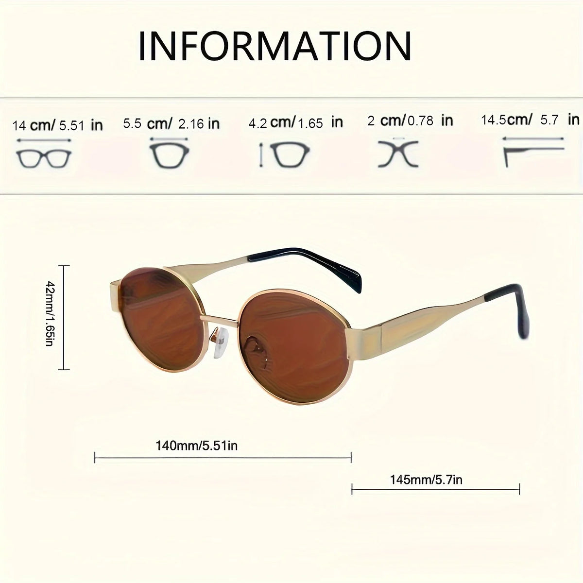 Trendy Classic Metal Frame Oval Sunglasses for Women