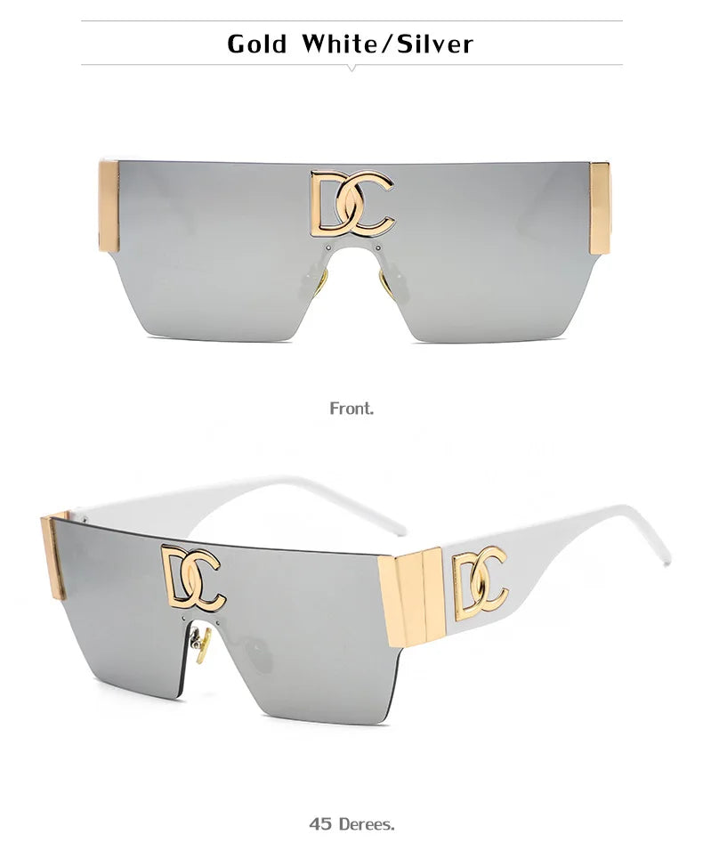 Oversized Shield Sunglasses With UV Protection for Women