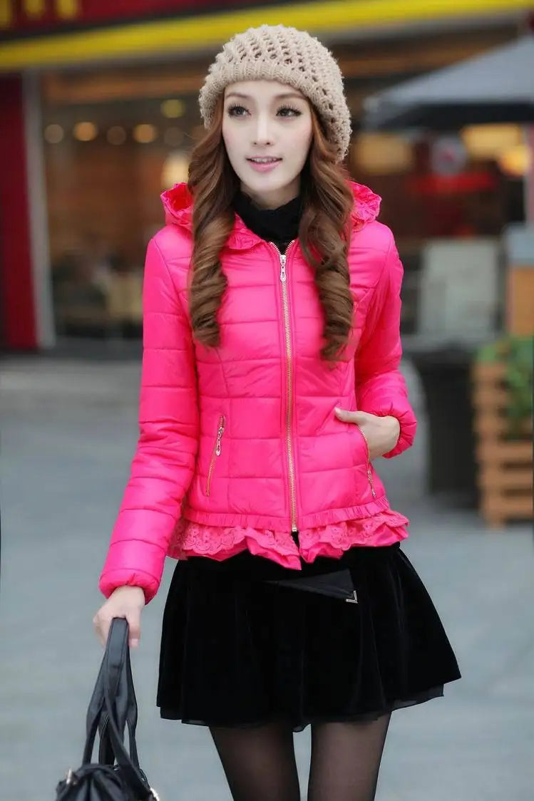 2025 New Women Cotton Jacket Coat Autumn Winter Fashion Warm Parkas Hooded Jacket