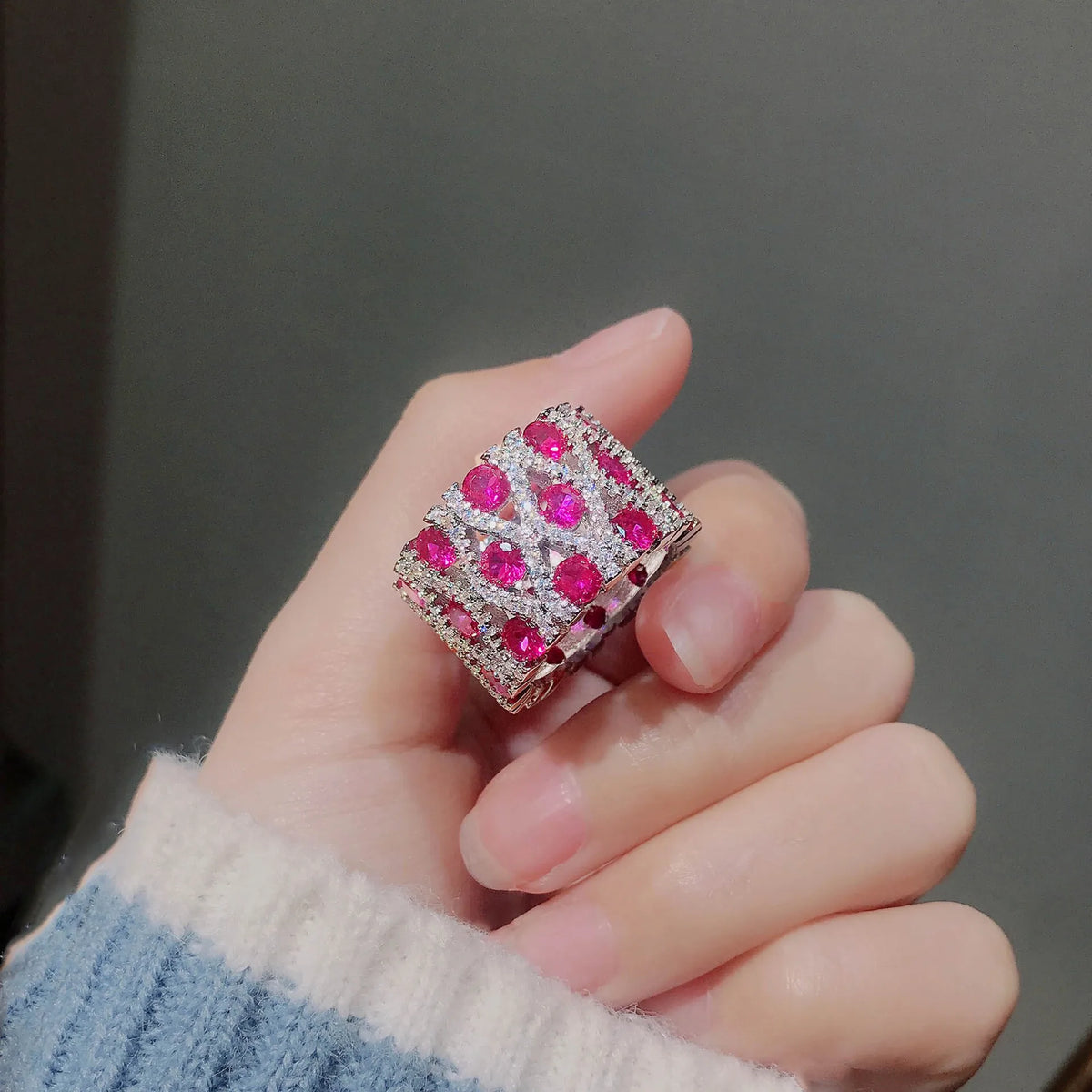 Dazzling Cubic Zirconia Wedding Band Ring for Women