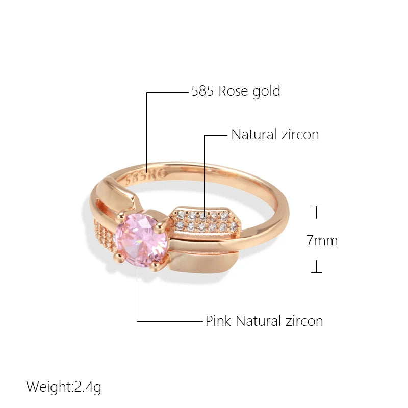 Pink Princess Cut Zircon Ring