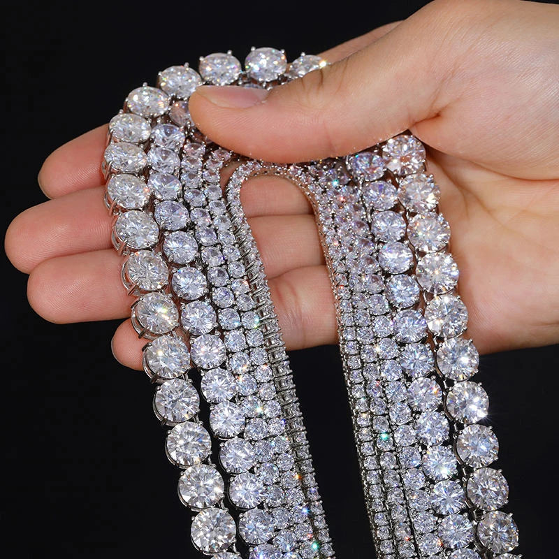 Full Moissanite Sterling Silver Tennis Bracelet for Women