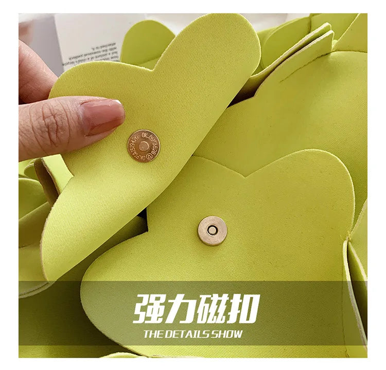 Korean Style 3D Flower PU Leather Shoulder Bag for Women