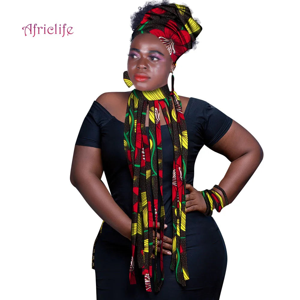 Ethnic Chic Multicolor Headwrap Jewelry Set for Women