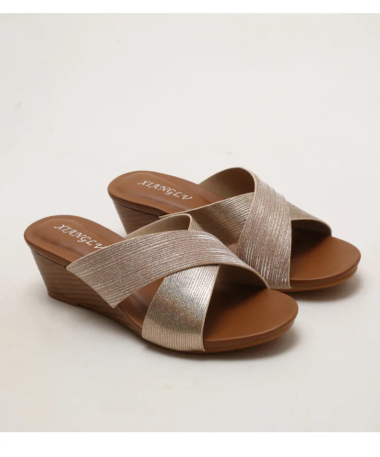 Bohemian Wedge Open Toe Sandals Lightweight Summer Casual for Women