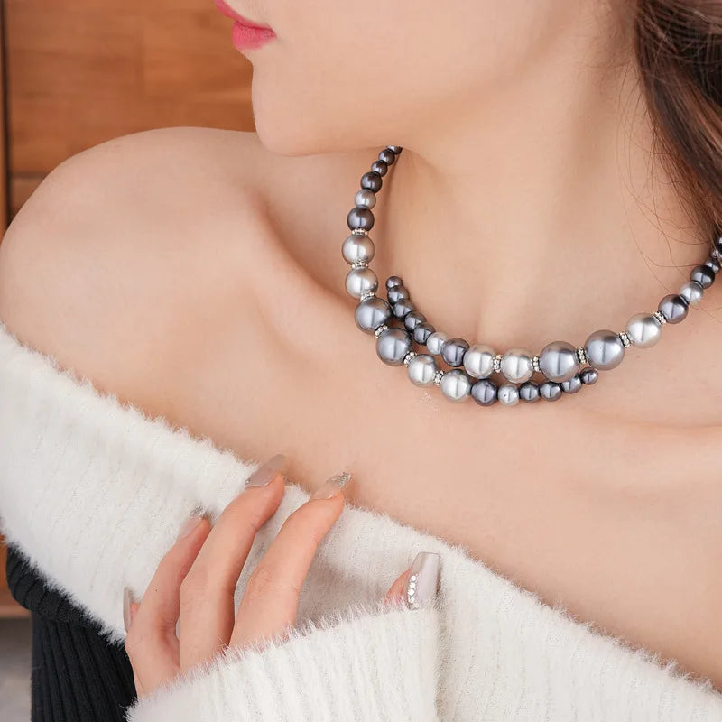 Imitation Pearl Torque Necklace