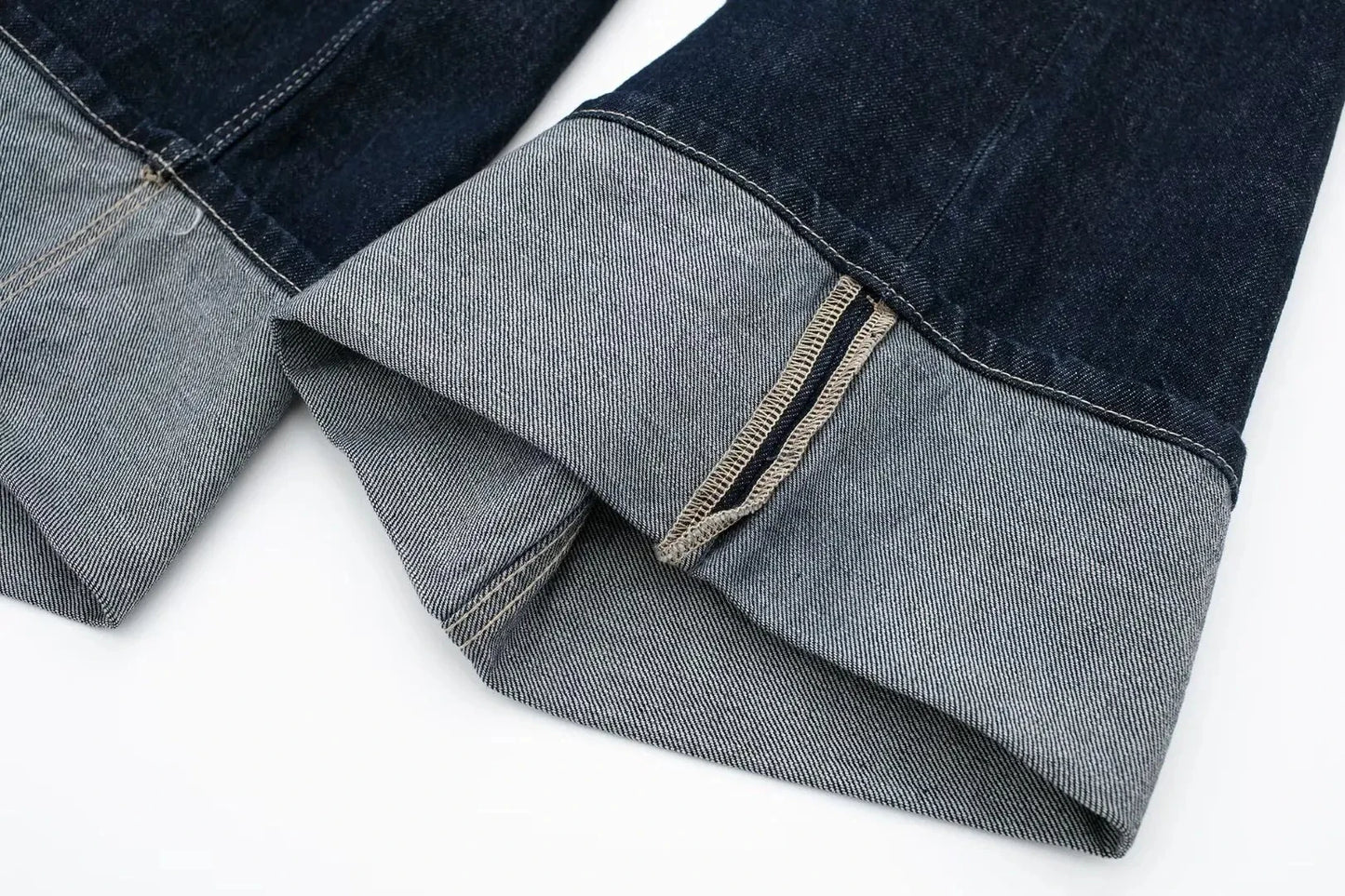 Retro Spliced Street Denim Two Piece Set for Women