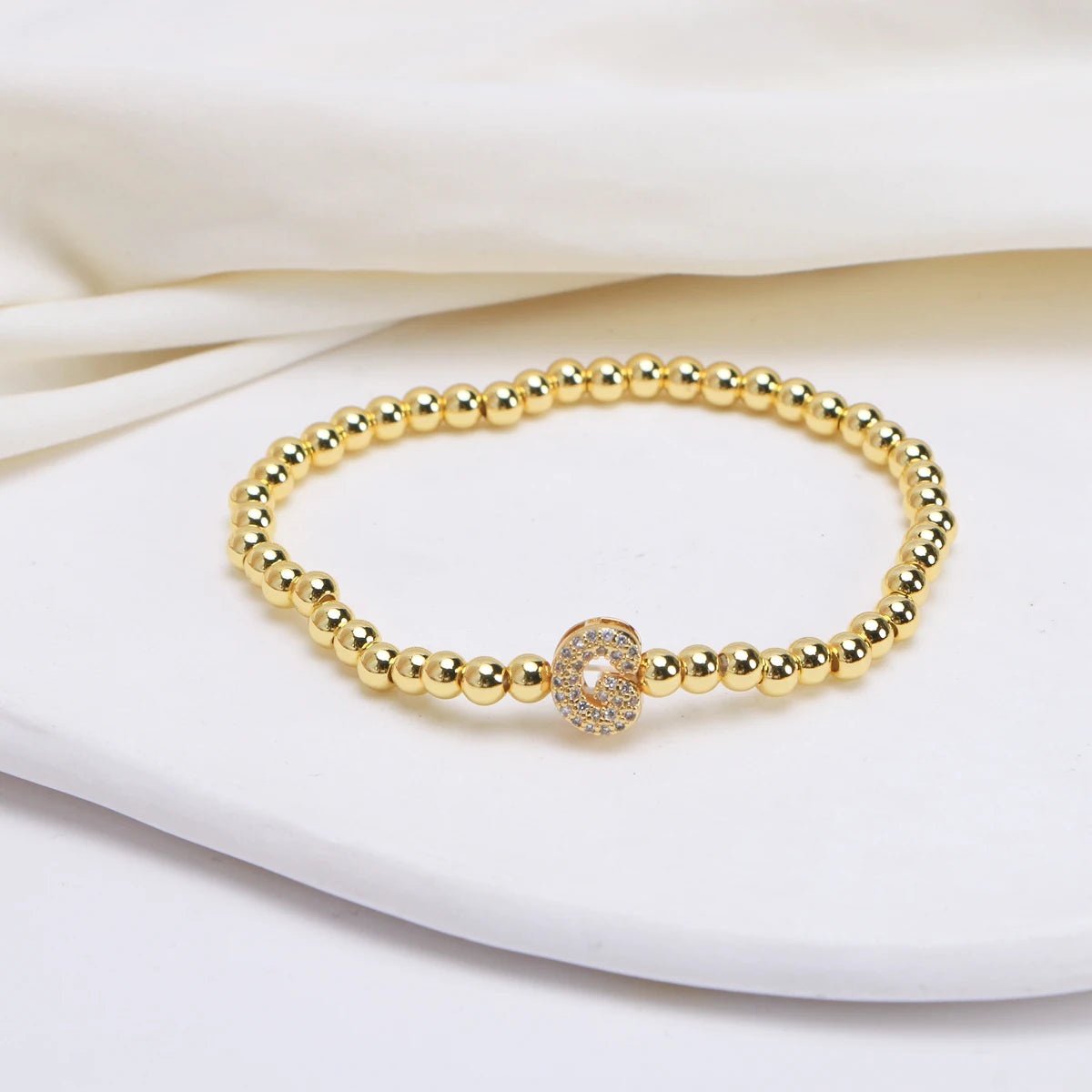 Zircon Initial Charm Bracelet