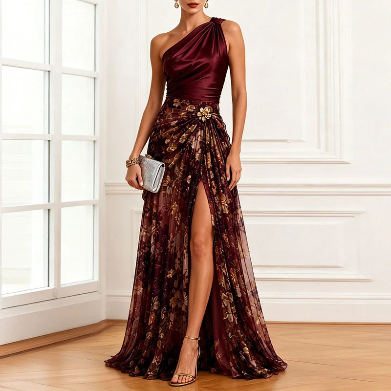 Summer Printed Patchwork Sleeveless Maxi Dress for Women