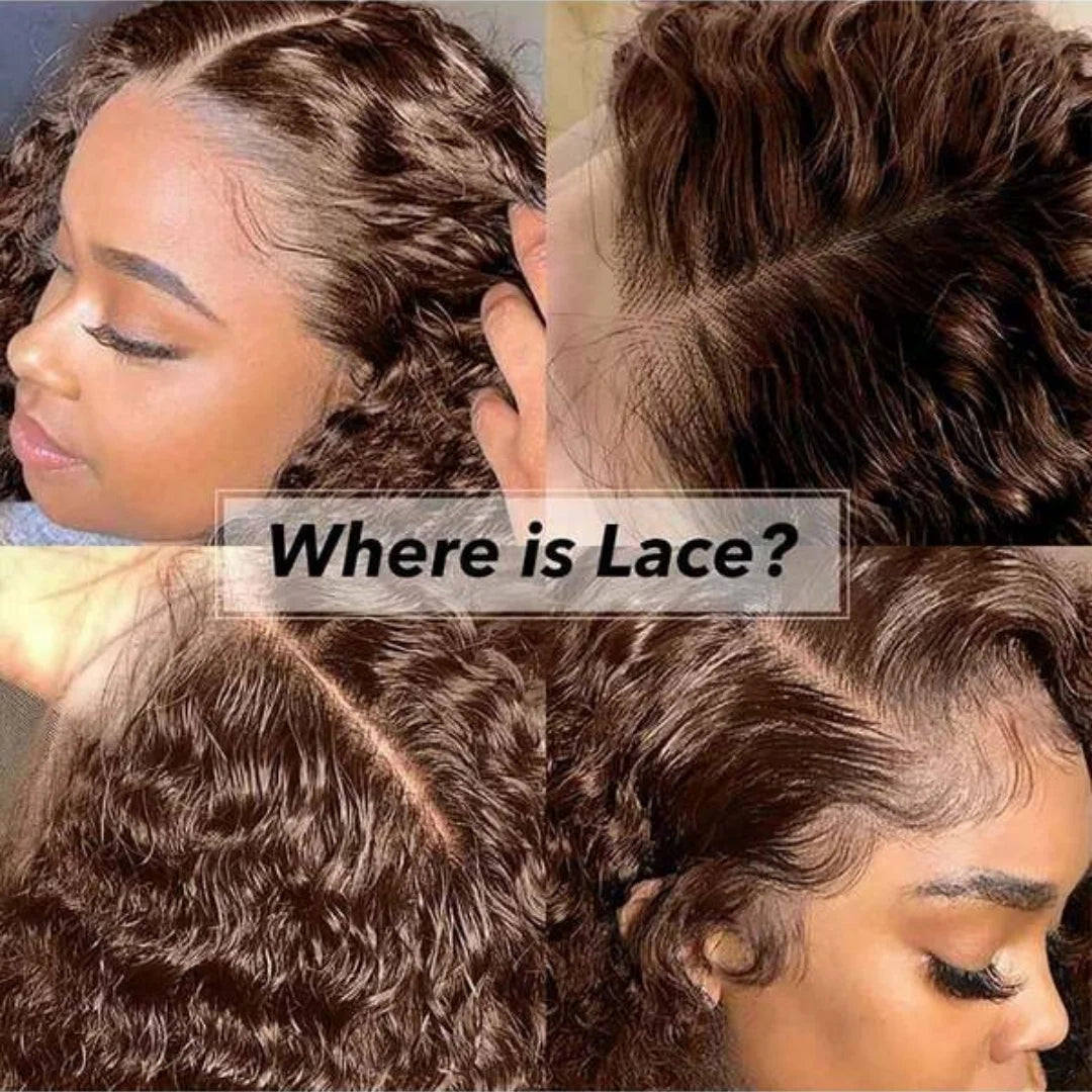 Curly Chocolate Brown Lace Front Human Hair Wig for Women