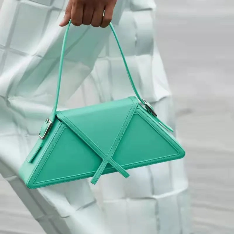 Panelled Trapezoid Shoulder Bag