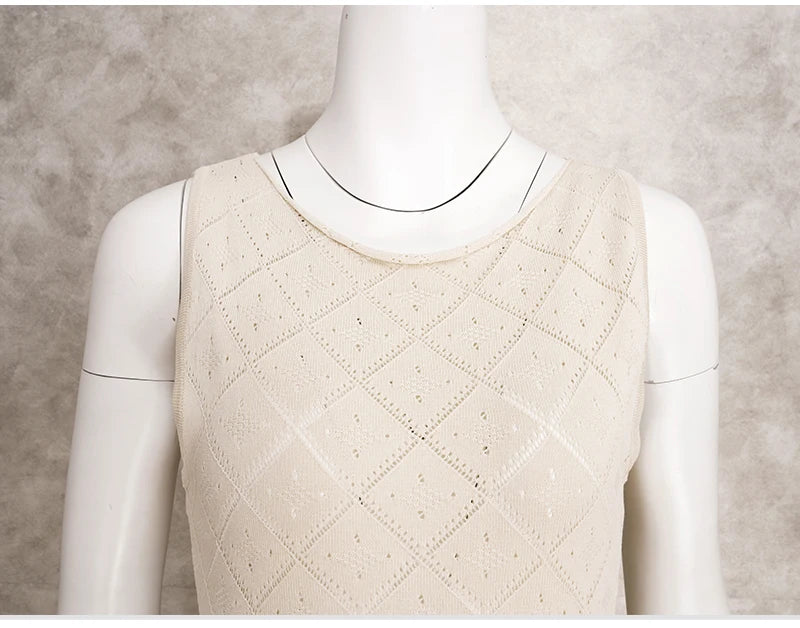 Sexy Cut Out Slit Knit Mesh Swimsuit Cover Up Pareo Tunic 2025 Summer Beach Maxi Dress Bikini Cover-ups Women Beachwear A2318