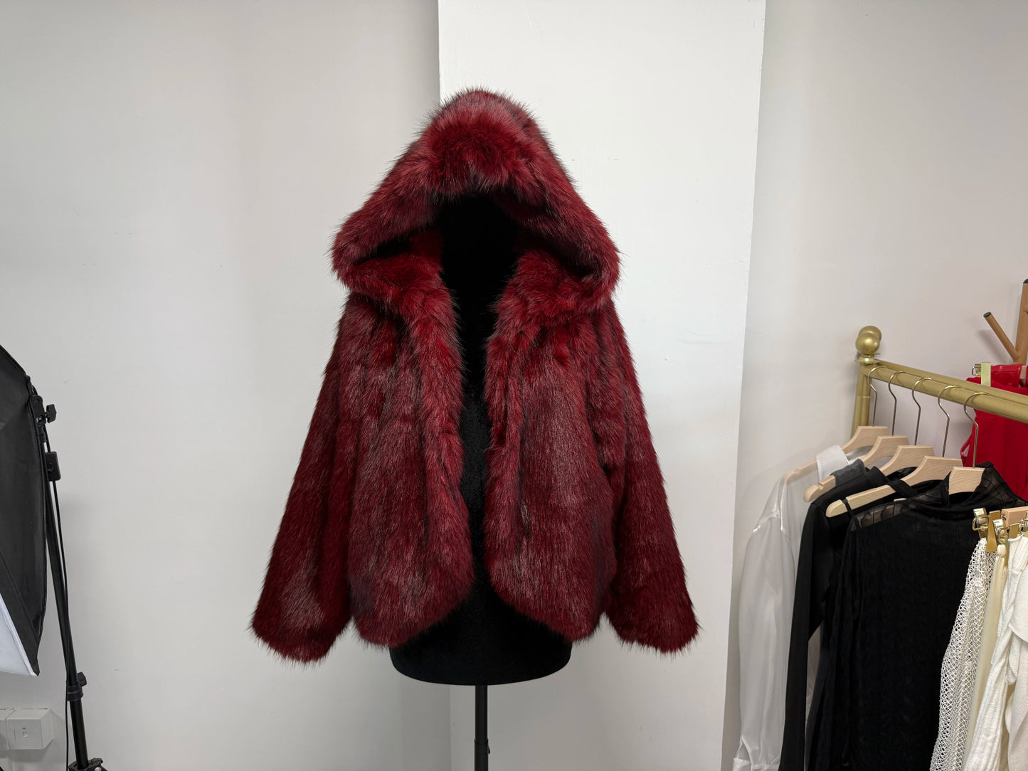 Hooded Faux Fur Coat