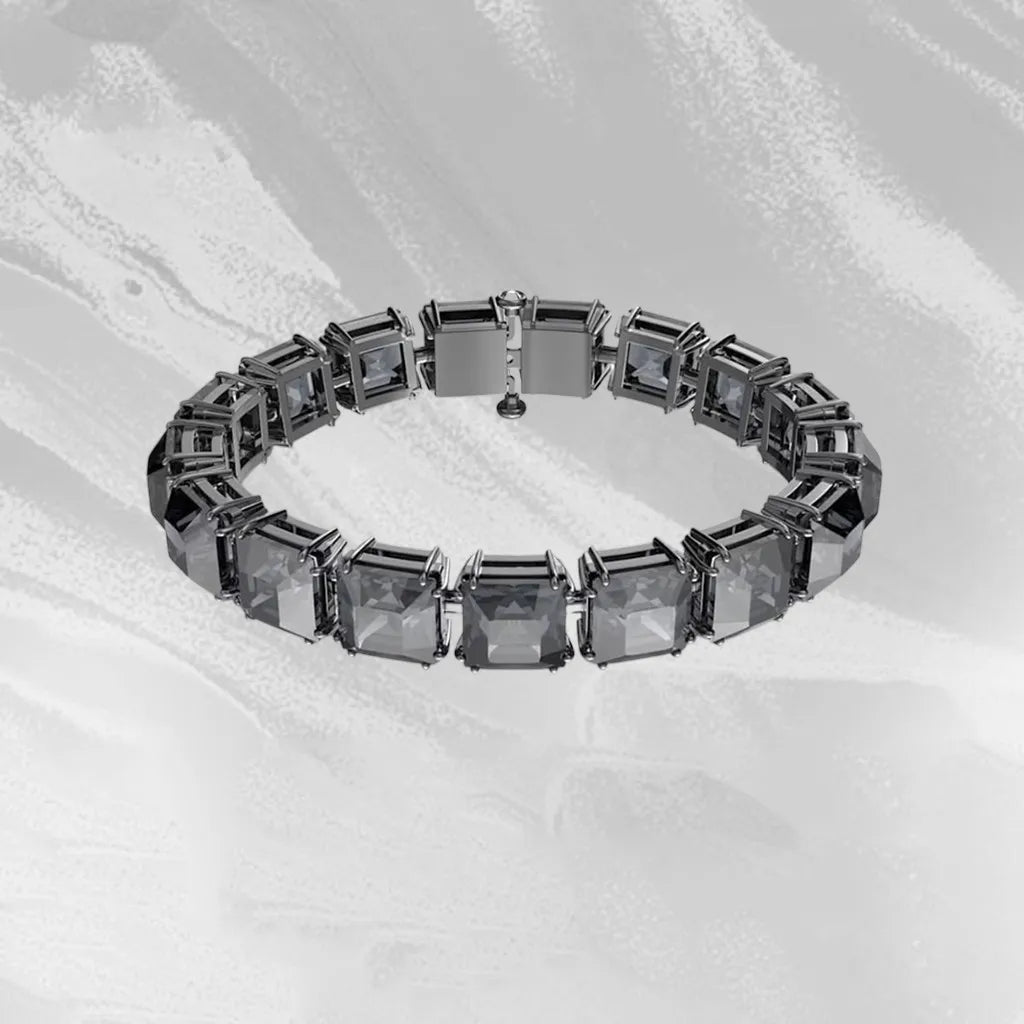 Elegant Mixed-Cut Crystal Necklace Set with Earrings for Women