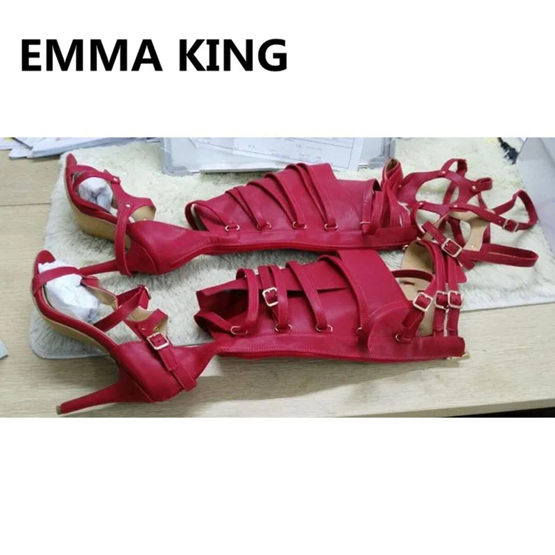 Over The Knee Gladiator Open Toe Sandals for Women