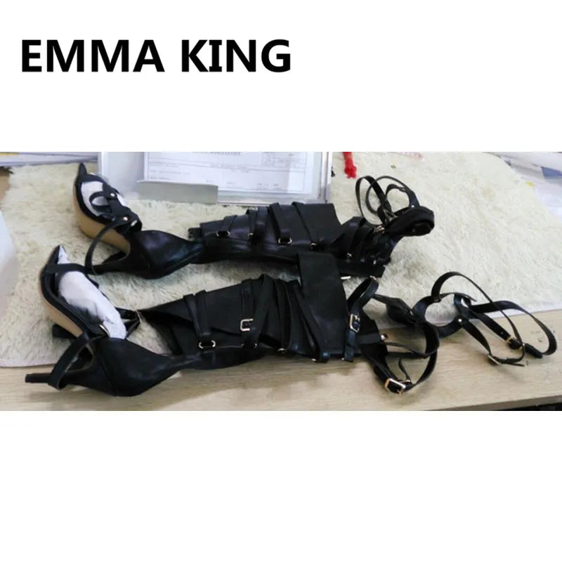 Over The Knee Gladiator Open Toe Sandals for Women