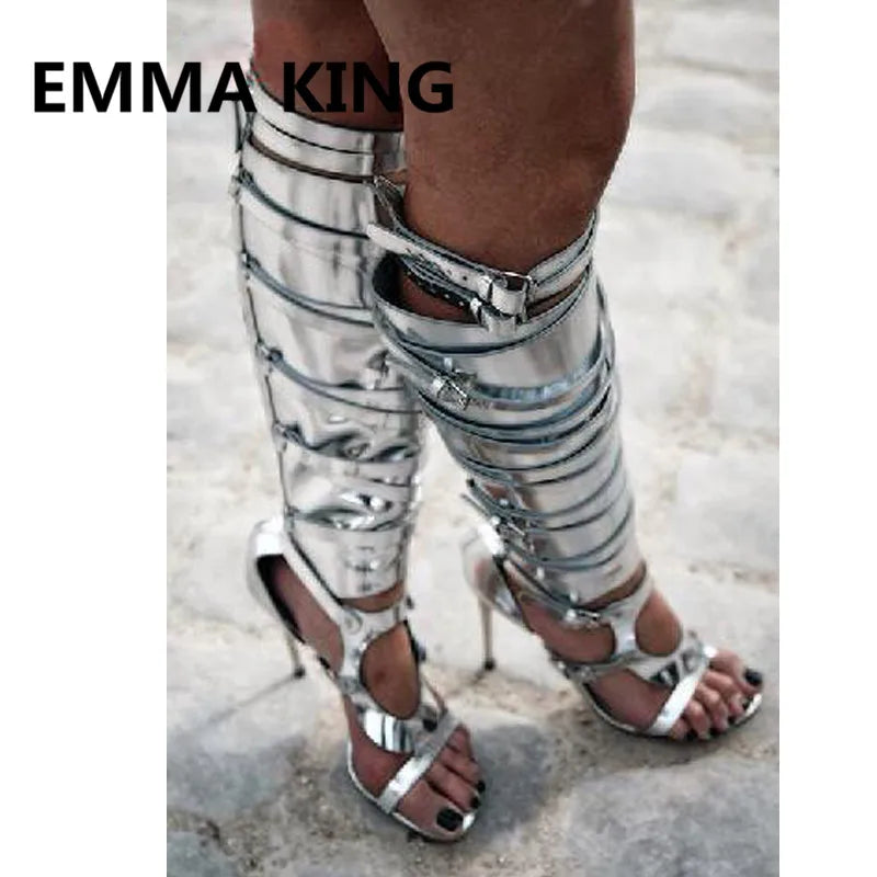 Over The Knee Gladiator Open Toe Sandals for Women