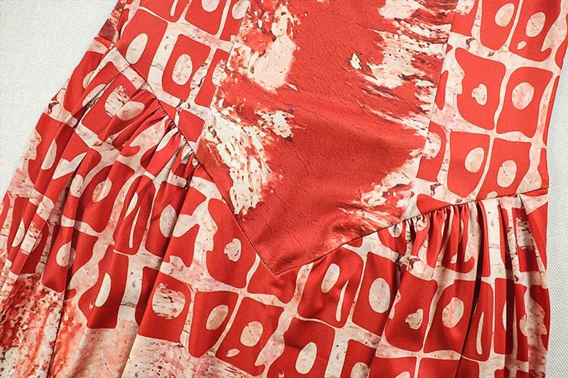 A Line Dress Printed Pattern Sleeveless Hipster Style - SN Wigs & More