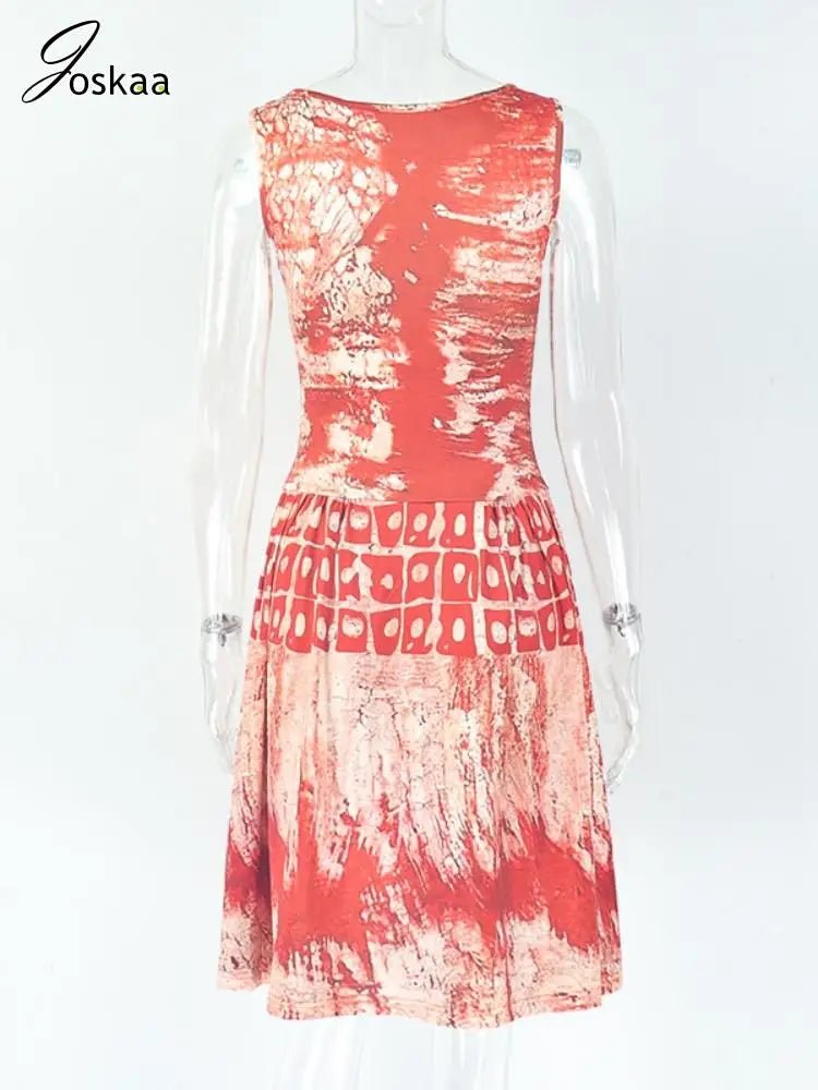 A Line Dress Printed Pattern Sleeveless Hipster Style - SN Wigs & More