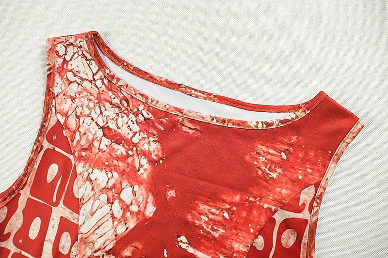 A Line Dress Printed Pattern Sleeveless Hipster Style - SN Wigs & More