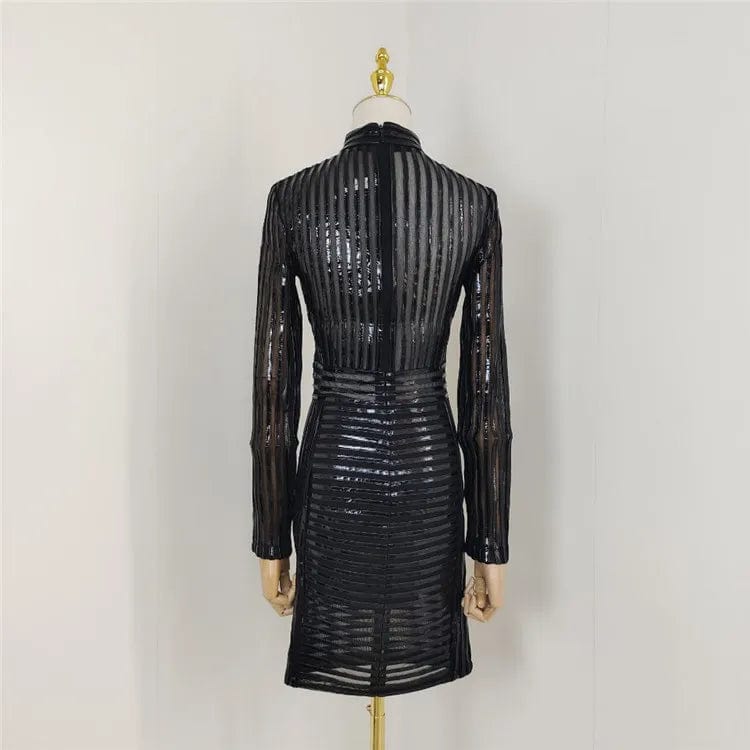 A2526 Bodycon Dress Sexy  Ropa Al Por Mayor Leather See Throught Splice Runway Mini Dress 2024